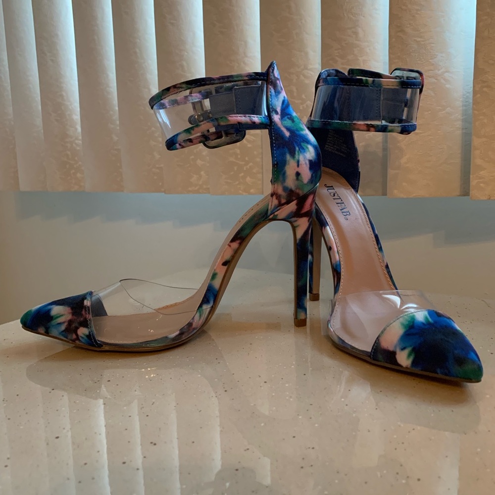 Justfab Multicolor And Clear Pointed Heel Size 7 - image 3